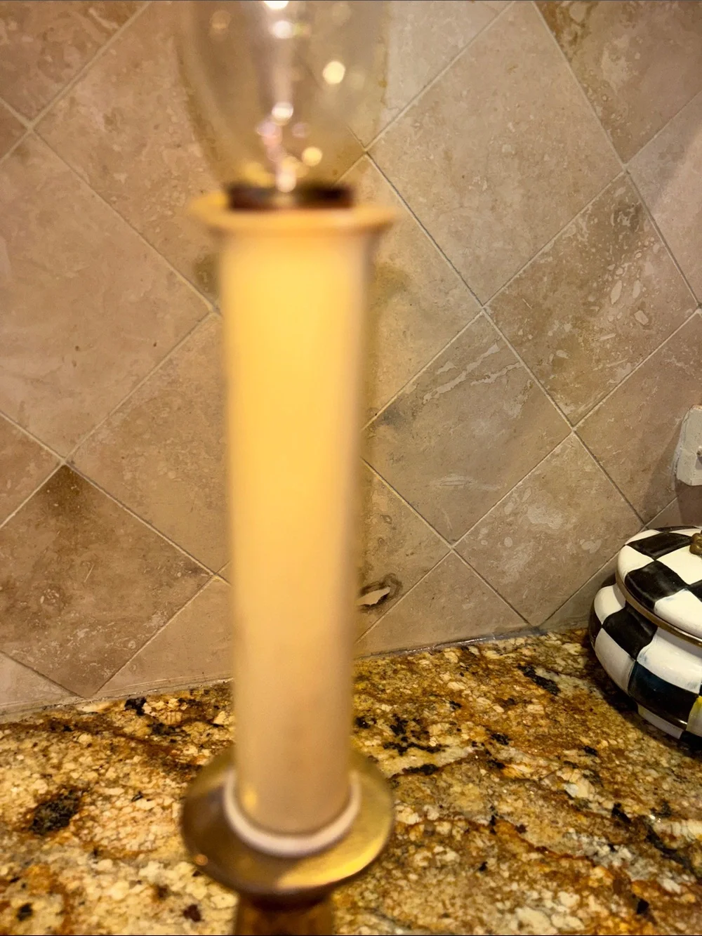 Vintage Heyco Brass Table Lamp with Black Shade -